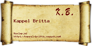 Kappel Britta névjegykártya